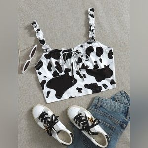 Cow Print Crop Top